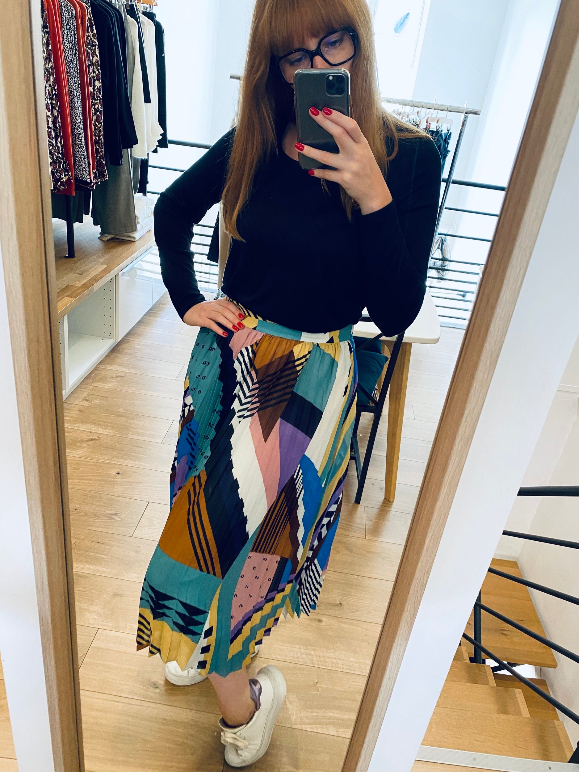 Jupe mi-longue fluide femme MULTICOLOR Jupe mi-longue fluide femme MULTICOLOR