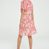 Robe courte imprimé palmiers Myla - Pink Grapefruit - FABIENNE CHAPOT