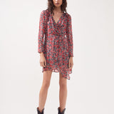 Clemmy _ Robe courte imprimé fleuri rouge _SUNCOO