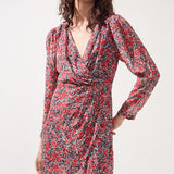 Clemmy _ Robe courte imprimé fleuri rouge _SUNCOO