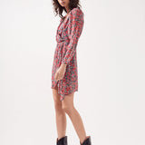 Clemmy _ Robe courte imprimé fleuri rouge _SUNCOO