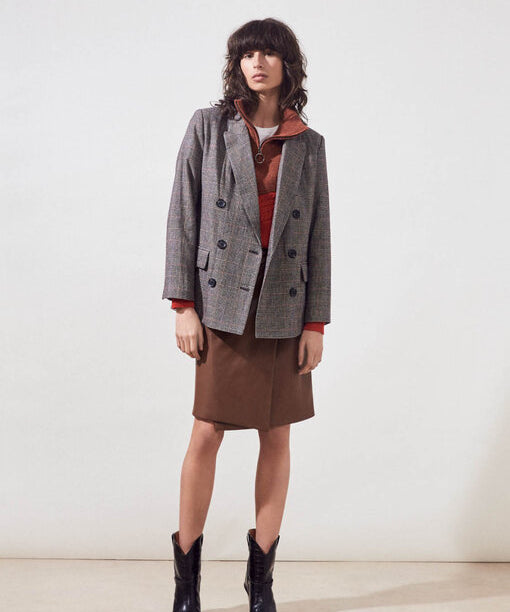 Debby - Veste blazer en laine à carreaux - SUNCOO