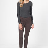 Pantalon gris - slim taille haute