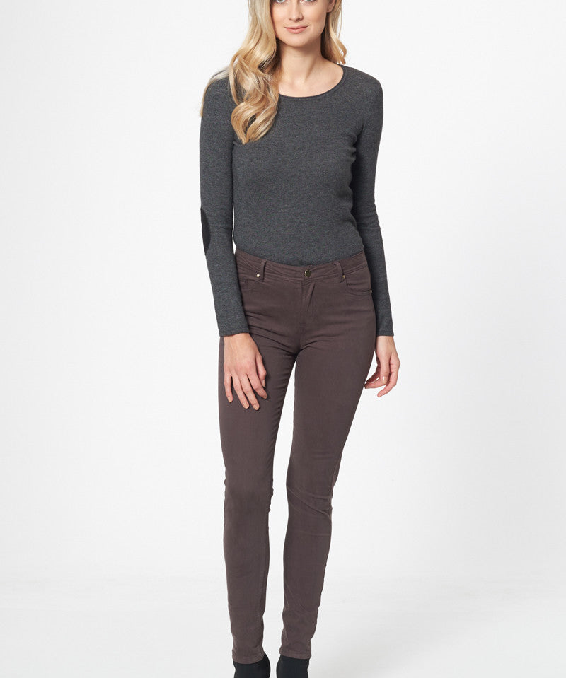 Pantalon gris - slim taille haute