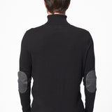 Pull col roulé coton et cachemire Noir
