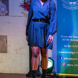 Robe à col zippé et dos plissé - Noir - I.Code