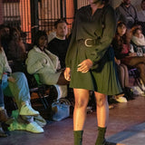 Robe à col zippé et dos plissé - Noir - I.Code
