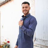 Chemise à carreaux N° 61120 - bleue marine - US POLO