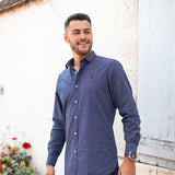 Chemise à carreaux N° 61120 - bleue marine - US POLO