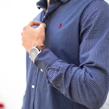Chemise à carreaux N° 61120 - bleue marine - US POLO