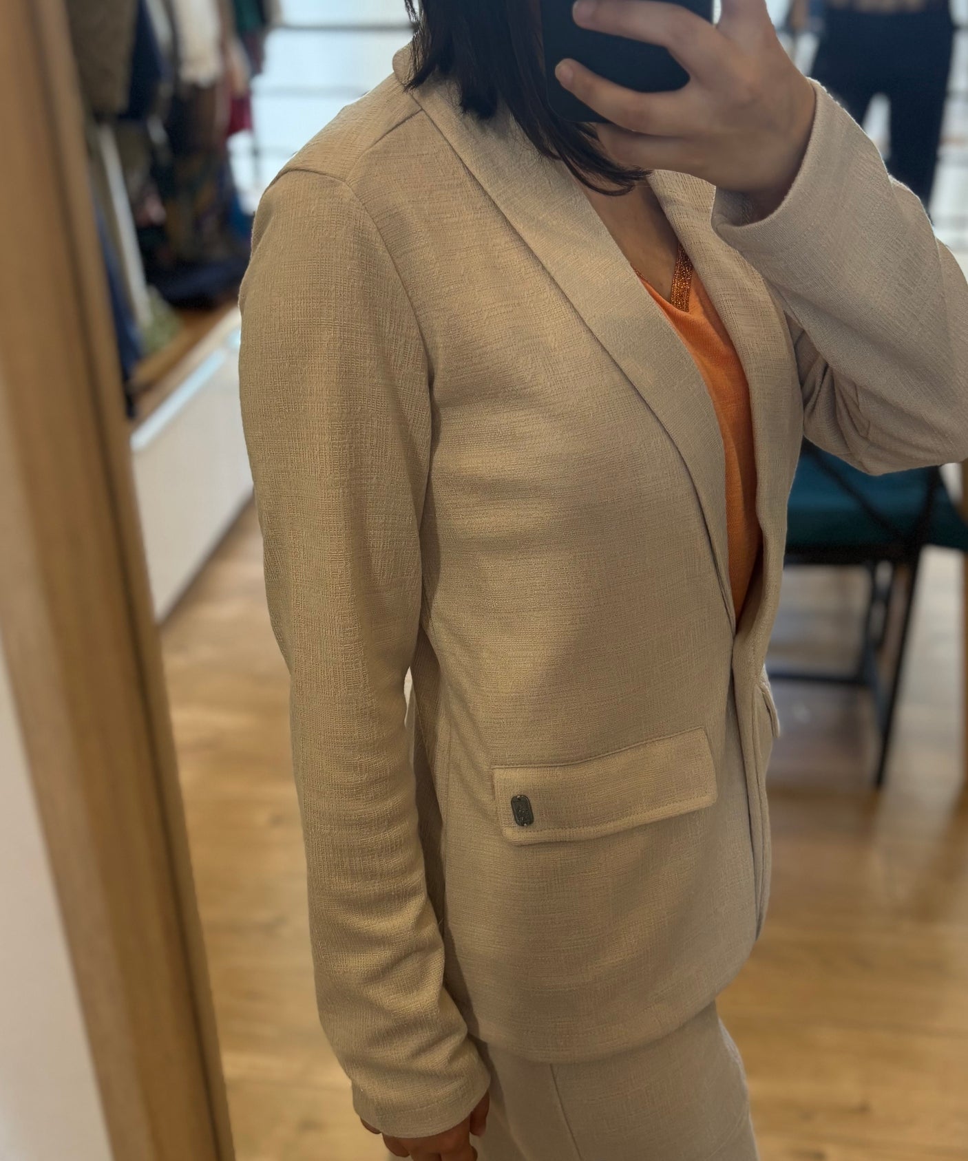 Veste blazer en maille légère Ykee - Sable - Sun Valley femme