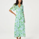 Robe maxi cache-cœur à imprimé floral Denise - Pastel - FABIENNE CHAPOT