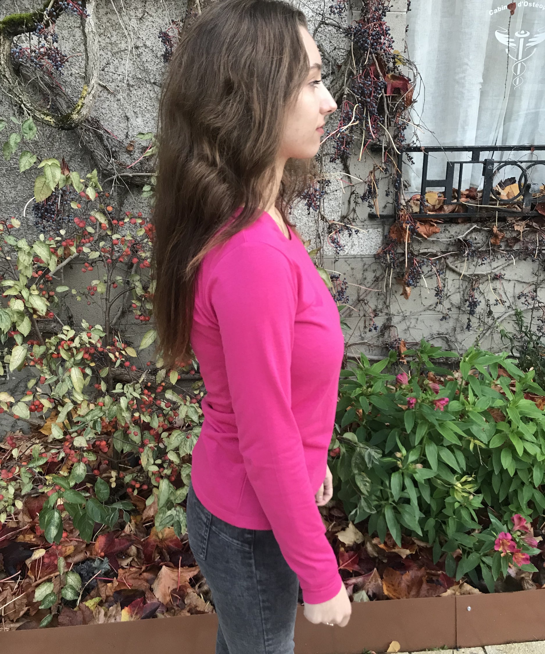 Tee-shirt manches longues - Fuchsia - US POLO FEMME