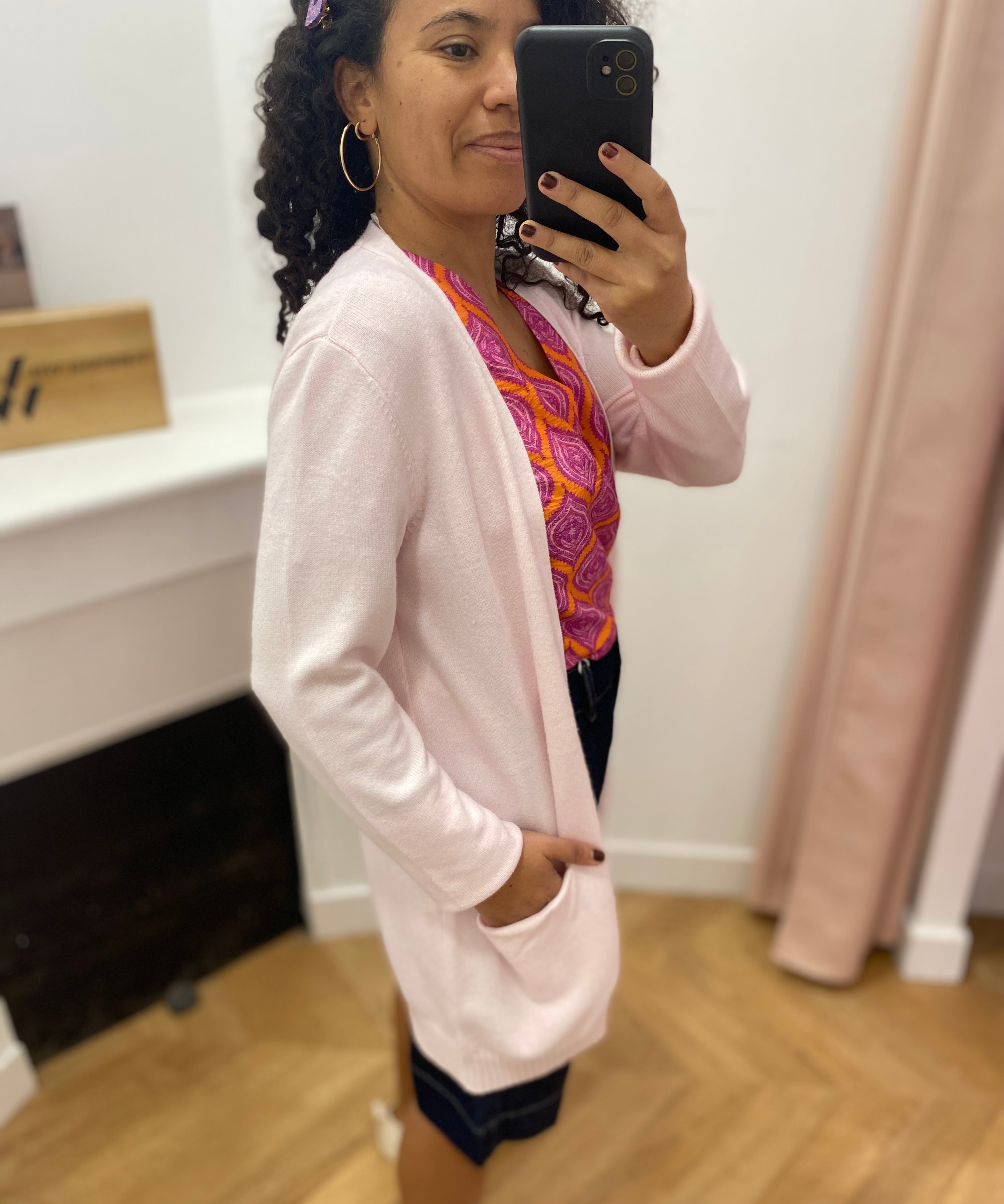 Cardigan long en maille Viril - Cherry Blossom - VILA