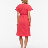 Robe cache-coeur manches courtes Vilovie - Hibiscus - VILA