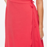 Robe cache-coeur manches courtes Vilovie - Hibiscus - VILA