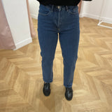 Jean droit taille haute Vikelly - Medium Blue Denim - VILA