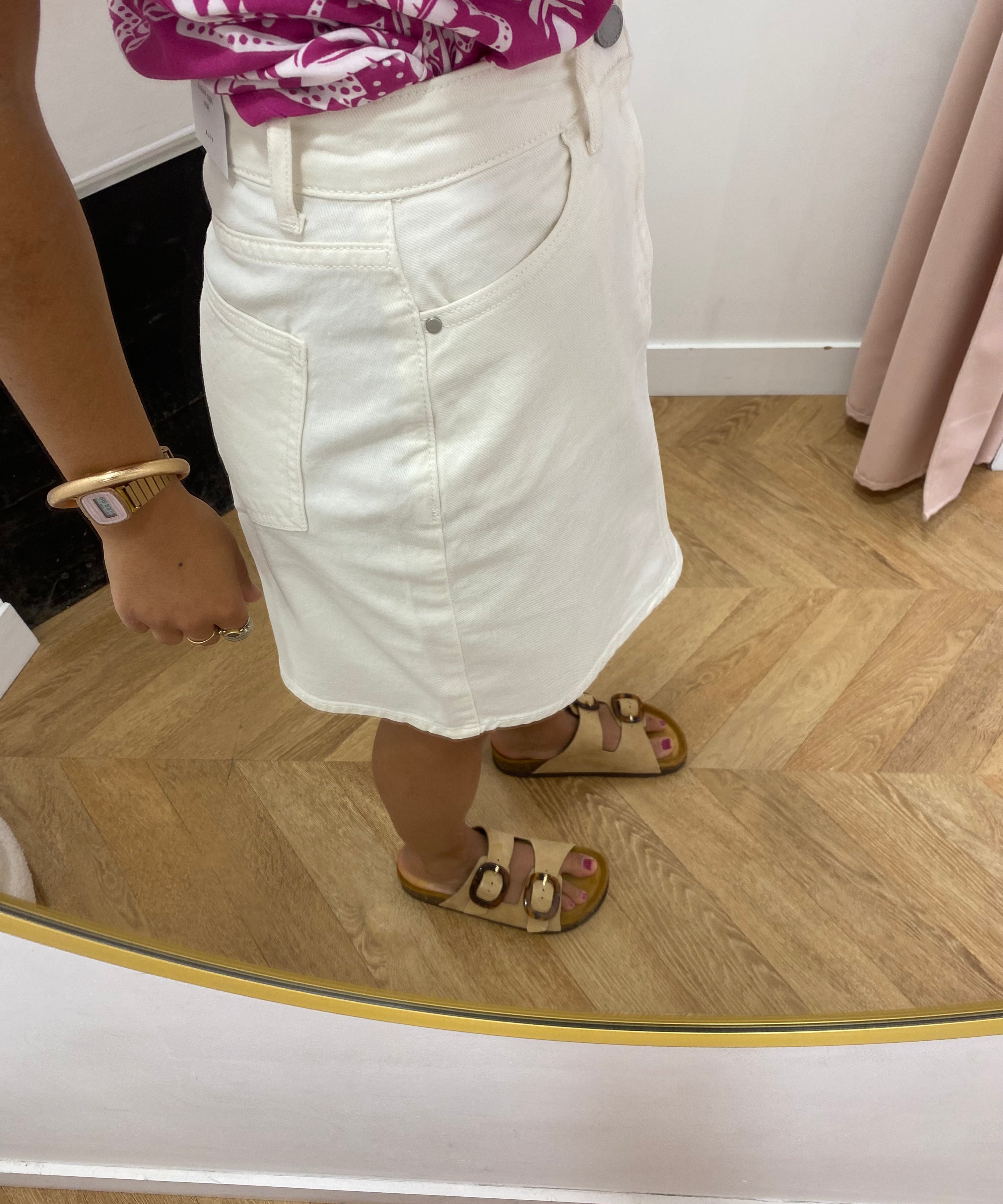 Jupe courte en jean - Cloud Dancer - VILA