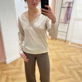 Pull en maille Vinovy - Beige - VILA