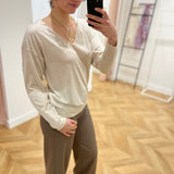 Pull en maille Vinovy - Beige - VILA
