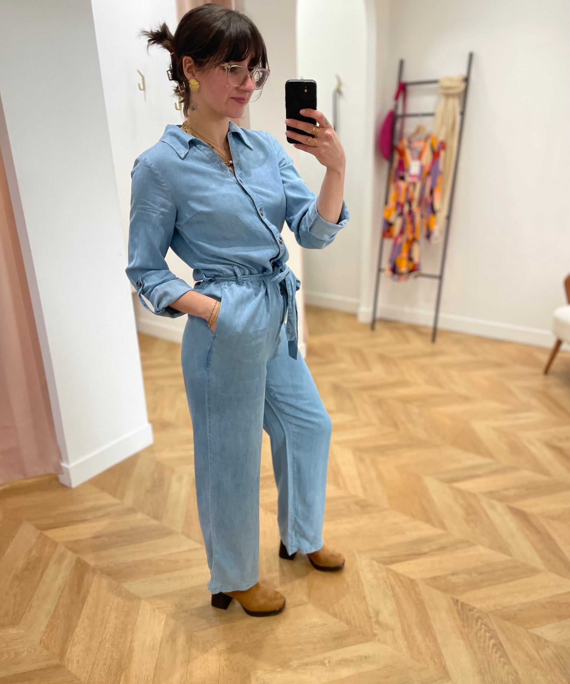 Combi pantalon en jean Vigivani - Bleu - VILA