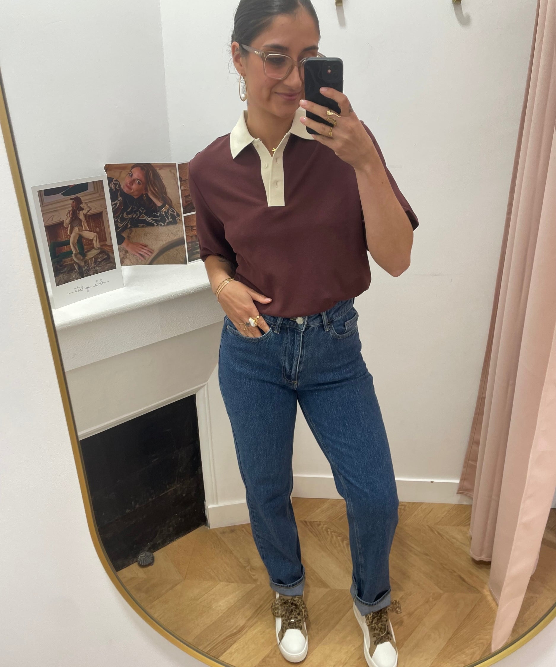 Polo élégant femme Roumagalie - Chocolat - ROUGE