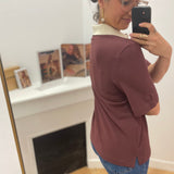 Polo élégant femme Roumagalie - Chocolat - ROUGE