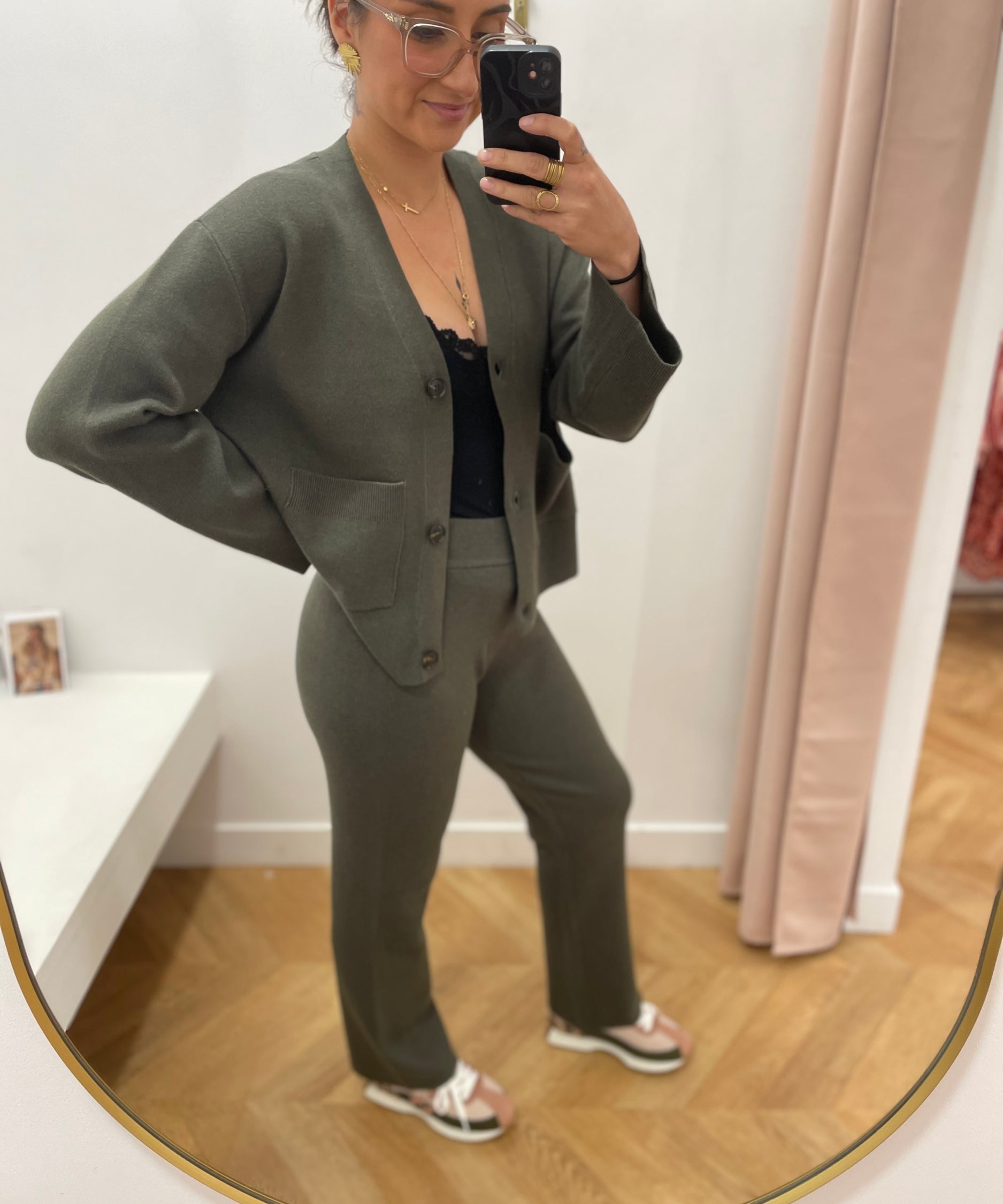 Pantalon droit en maille Vicassie - Deep depths - VILA