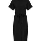 Robe chemise midi ceinturée Vihula - Black Beauty - VILA