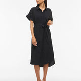 Robe chemise midi ceinturée Vihula - Black Beauty - VILA