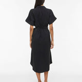 Robe chemise midi ceinturée Vihula - Black Beauty - VILA