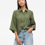 Chemise manches 3/4 Vihula - Olivine - VILA
