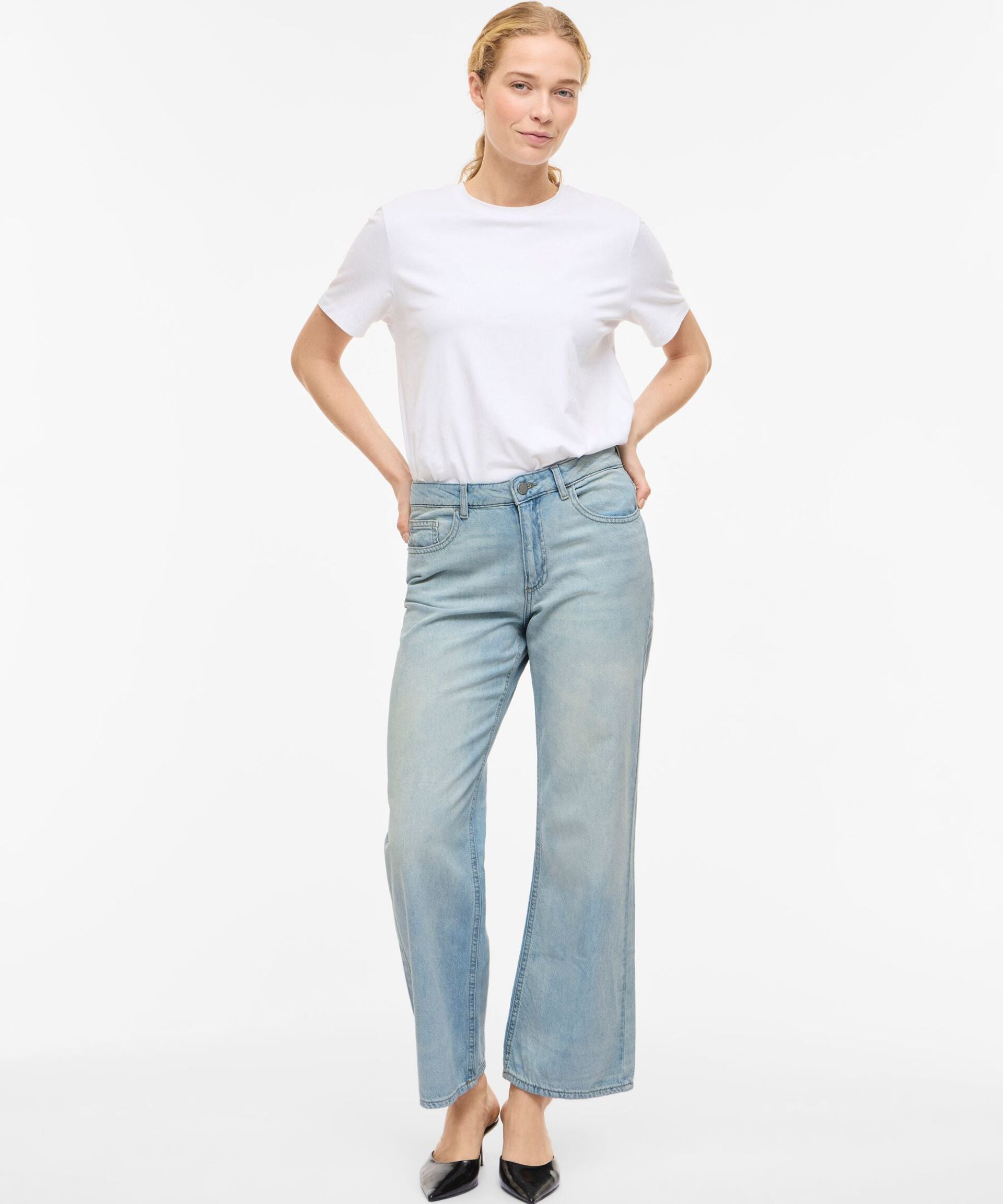 Jean ample taille mi-haute Vipalma - Light Blue Denim - VILA