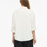Chemise classique ample à manches longues Viprisilla - Super Light Natural Melan / Snow White - VILA