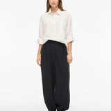 Chemise classique ample à manches longues Viprisilla - Super Light Natural Melan / Snow White - VILA