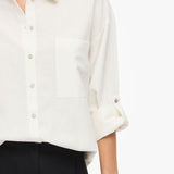 Chemise classique ample à manches longues Viprisilla - Super Light Natural Melan / Snow White - VILA