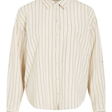 Chemise classique ample à manches longues Viprisilla - Super Light Natural Melan / Snow White - VILA