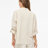 Chemise classique ample à manches longues Viprisilla - Super Light Natural Melan / Snow White - VILA