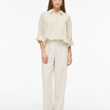 Chemise classique ample à manches longues Viprisilla - Super Light Natural Melan / Snow White - VILA