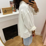 Chemise classique ample à manches longues Viprisilla - Super Light Natural Melan / Snow White - VILA
