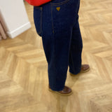 Vikelly High-Waisted Straight Jeans - Dark Blue Denim - VILA