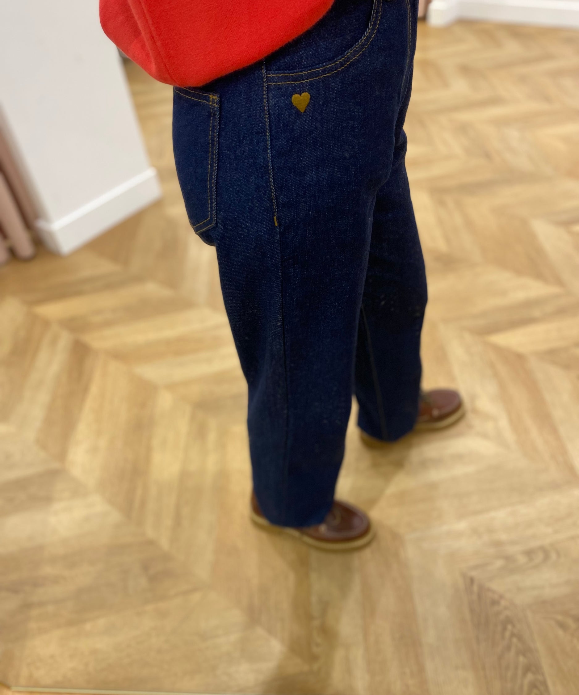 Jean droit taille haute Vikelly - Dark Blue Denim - VILA