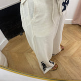 Pantalon large bohème en toile légère brodée Vipolli - Super light - VILA