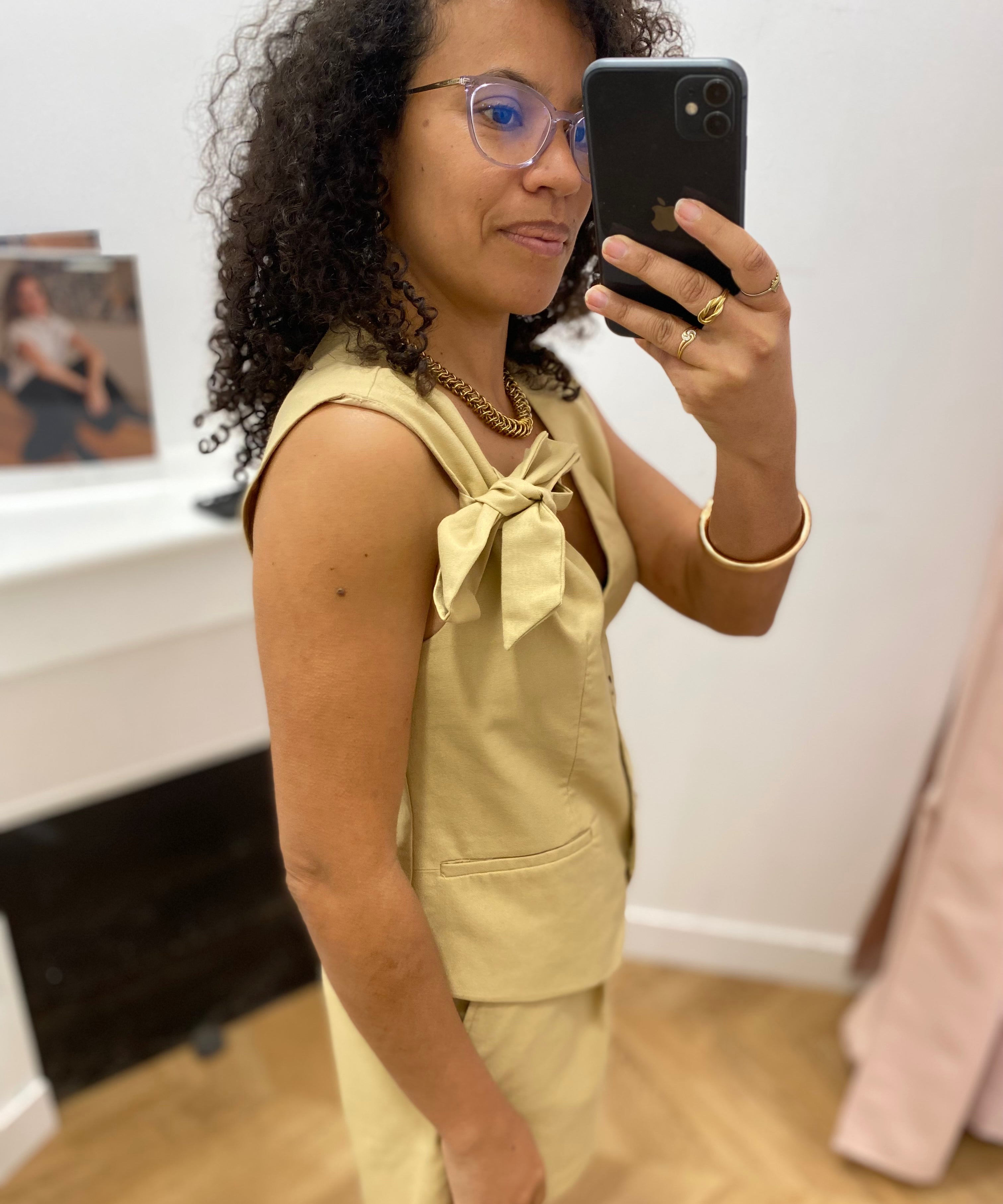 Gilet sans manches boutonné Vialaea - Travertine - VILA