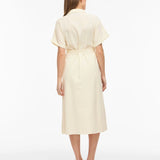 Robe mi-longue manches courtes ceinturée Vilinnen - Birch - VILA