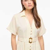 Robe mi-longue manches courtes ceinturée Vilinnen - Birch - VILA