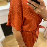 Robe chemise mi-longue Vivelmara - Burnt brick - VILA
