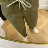 Pantalon taille élastiqué Johanna - Kaki - C'EST BEAU LA VIE !