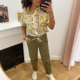 Pantalon taille élastiqué Johanna - Kaki - C'EST BEAU LA VIE !