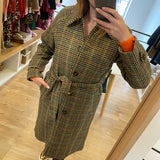 Manteau long à carreaux Evan - Taupe - SUNCOO
